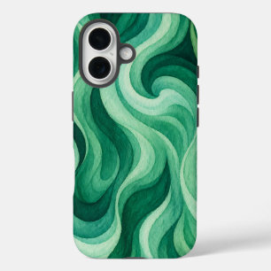 Funda iPhone 16 Remolino abstracto del océano esmeralda