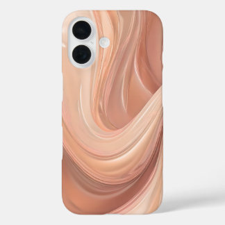 Funda iPhone 16 Remolino de Melocotón Rosado – Patrón de Mármol Fl