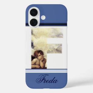 Funda iPhone 16 RENACIMIENTO ANGEL F LETTER Winged Cherub Monogram