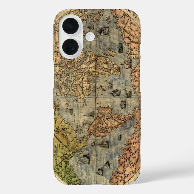 Funda iPhone 16 Renacimiento del Mapa Antiquev de Forlani de 1565 (Reverso )
