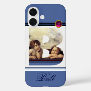 Funda iPhone 16 RENAISSANCE ANGEL B LETRA Winged Cherub Monograma