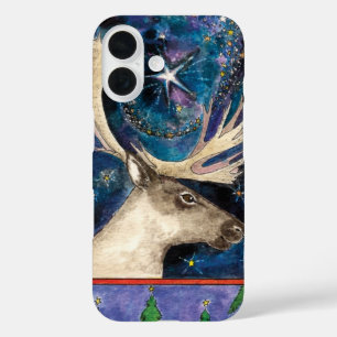 Funda iPhone 16 Reno de Navidad por la noche con una estrella bril