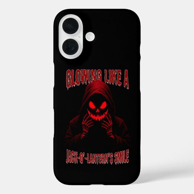 Funda iPhone 16 Resplandeciente como la sonrisa de Jack-o’-Lantern (Reverso )
