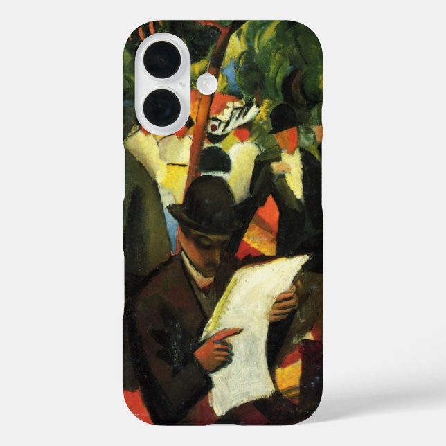 Funda iPhone 16 Restaurante Garden por August Macke. Arte de vinta (Reverso )