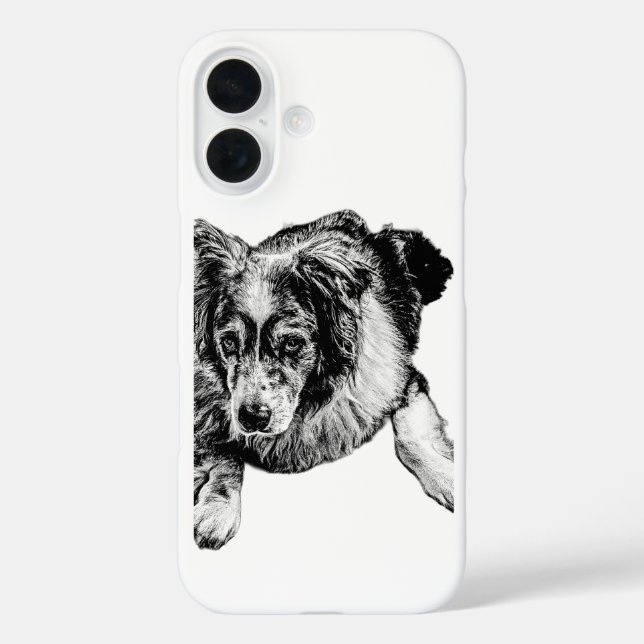 Funda iPhone 16 Resting Australian Shepherd Dog iPhone Case (Reverso )