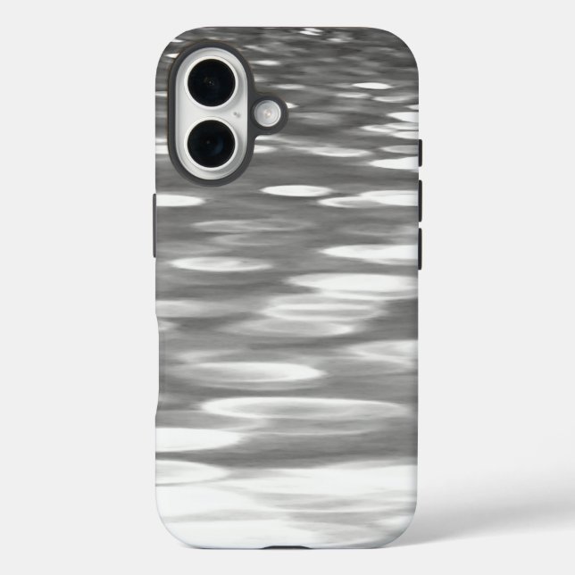 Funda iPhone 16 Resumen #3: Brillo gris plateado (Reverso )