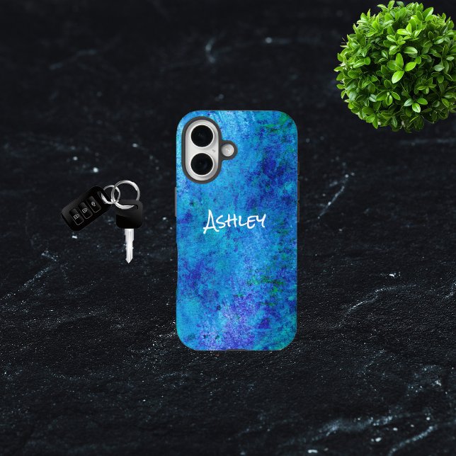 Funda iPhone 16 Resumen azul acuarela (Subido por el creador)