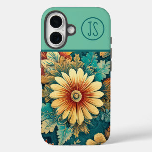Funda iPhone 16 Resumen de Daisy y Salve Monogramado Botánico