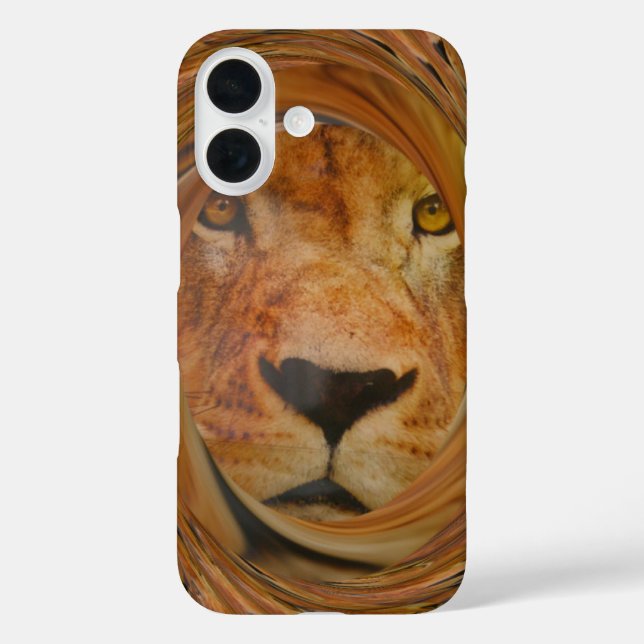 Funda iPhone 16 Resumen de la imagen de arte de Safari de León (Reverso )