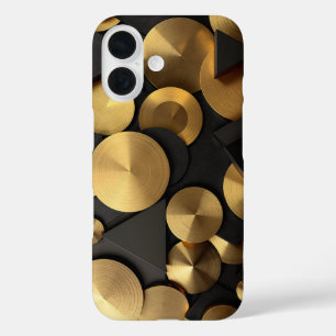 Funda iPhone 16 Resumen de lujo geométrico de oro