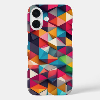Funda iPhone 16 Resumen de textura de polígono multicolor de patró