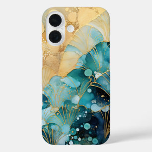 Funda iPhone 16 Resumen del estuche para iPhone de ondas turquesas
