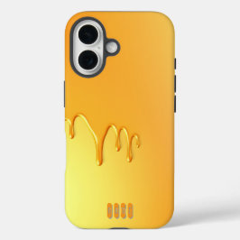 Funda iPhone 16 Resumen del goteo de líquidos dorados