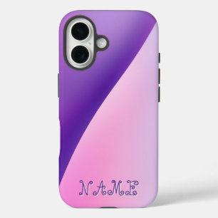 Funda iPhone 16 Resumen elegante de la ola de gradiente rosado púr
