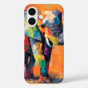 Funda iPhone 16 Resumen feliz elefante arcoiris