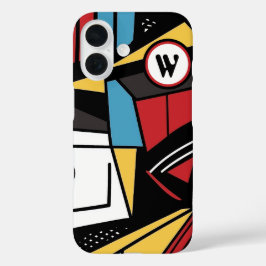 Funda iPhone 16 Resumen geométrico moderno monogramado