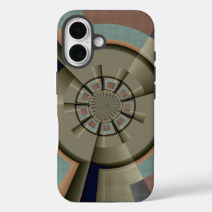 Funda iPhone 16 Resumen moderno Armonía de color Fractal Art Gráfi