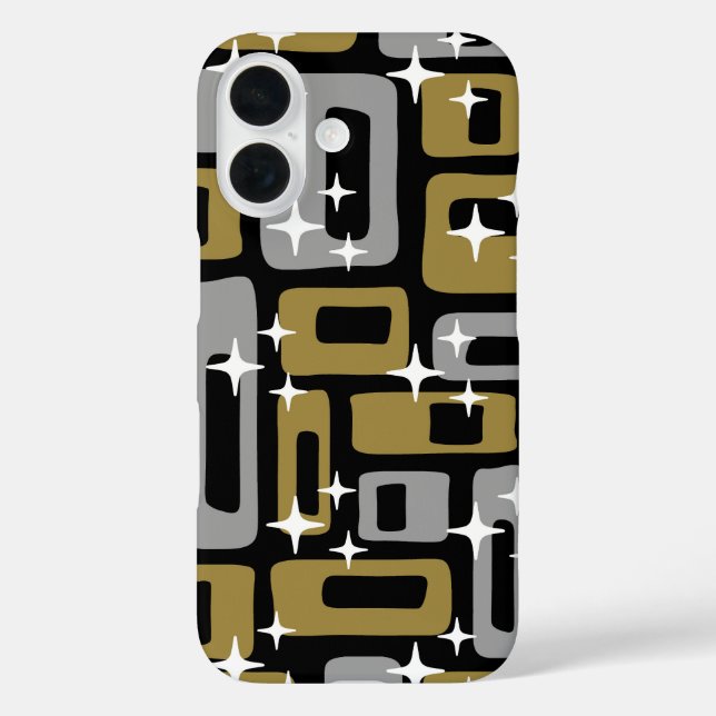 Funda iPhone 16 Resumen moderno Retro Mid Century (Reverso )