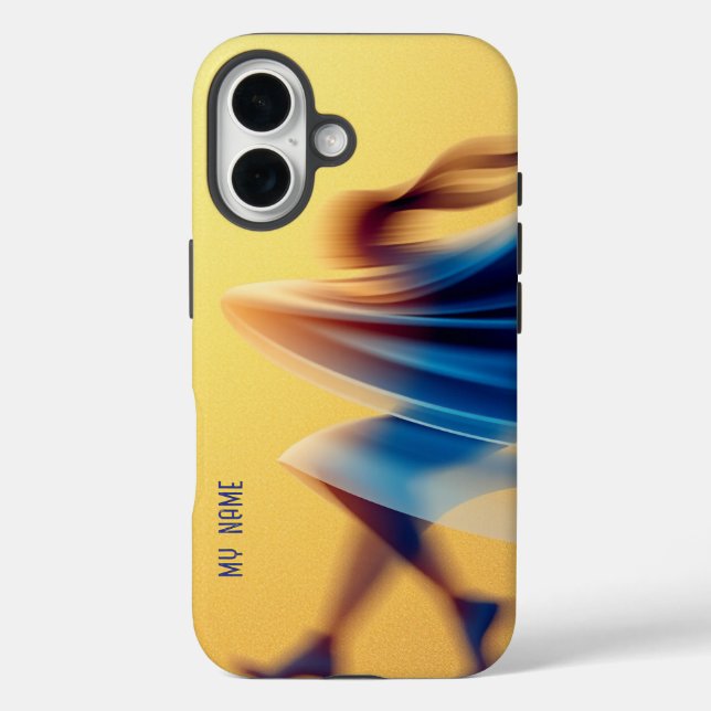 Funda iPhone 16 Resumen Movimiento Desenfoque Arte (Reverso )