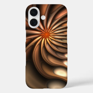 Funda iPhone 16 Resumen Naranja Conversación de la pareja espiral