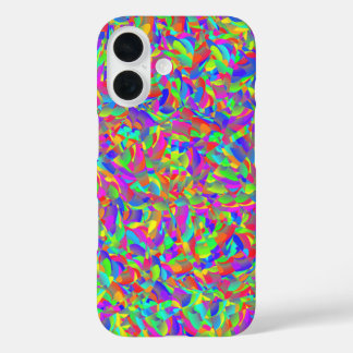 Funda iPhone 16 Resumen Neon Bright Rainbow Confetti