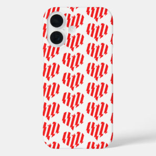 Funda iPhone 16 Resumen rojo y franjas blancas Corazón de San Vale