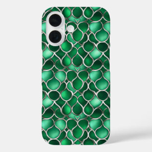 Funda iPhone 16 Resumen verde plateado