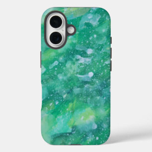 Funda iPhone 16 Resumen verde y blanco