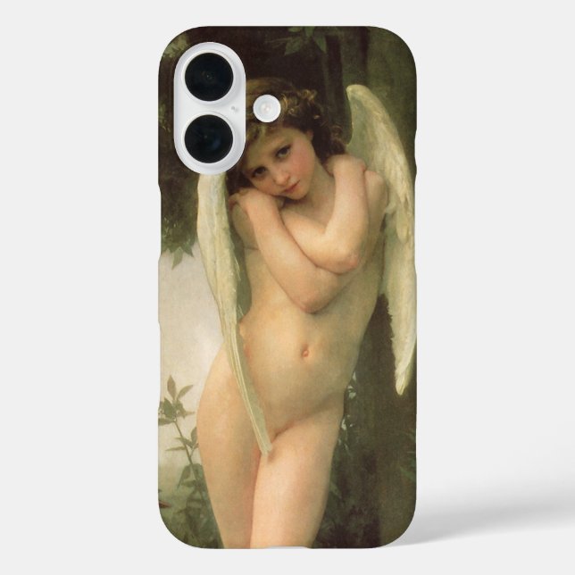 Funda iPhone 16 Retrato Ángel Cupido (Cupidón) por Bouguereau (Reverso )