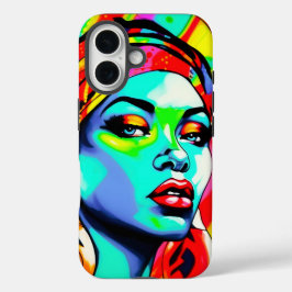 Funda iPhone 16 Retrato de arte pop