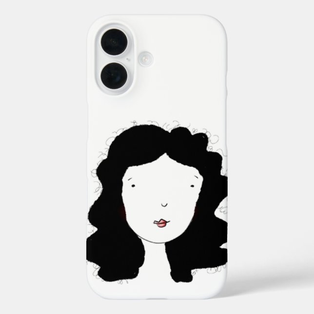 Funda iPhone 16 Retrato de estilo mínimo (Reverso )
