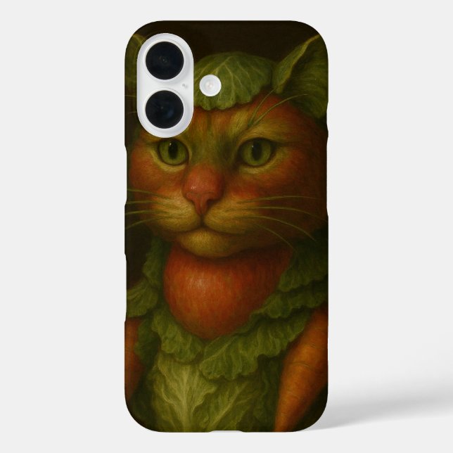 Funda iPhone 16 Retrato de gato renacentista (Reverso )