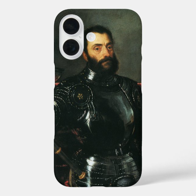 Funda iPhone 16 Retrato del duque de Urbino por Tiziano (Reverso )