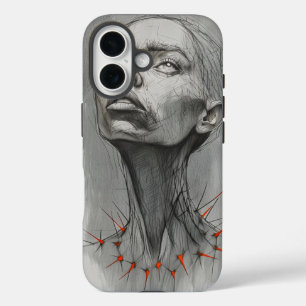 Funda iPhone 16 retrato emocional con espina 