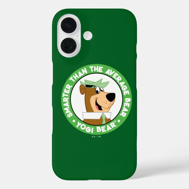 Funda iPhone 16 Retrato sonriente del oso de Yogi (Reverso )