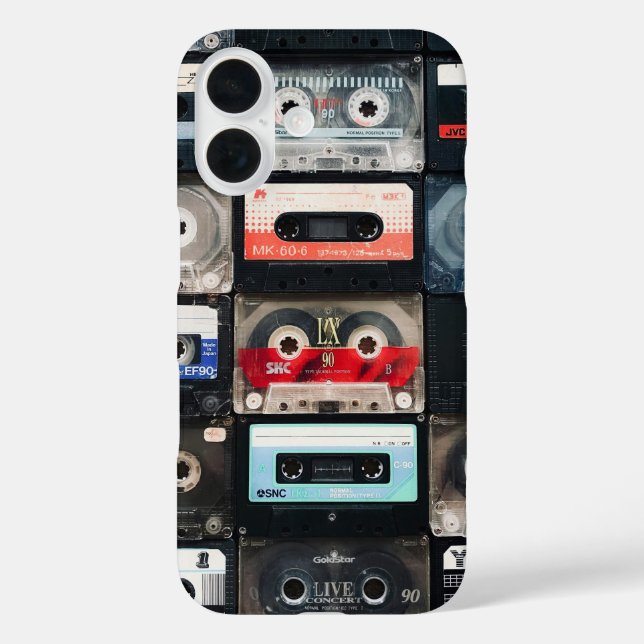Funda iPhone 16 Retro cassettes image on iphone case (Reverso )