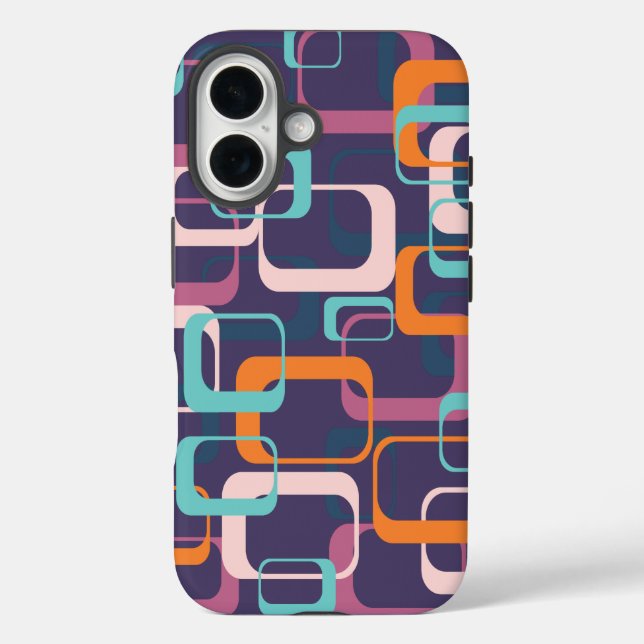 Funda iPhone 16 Retro Geometric Mid Century Shapes Art (Reverso )