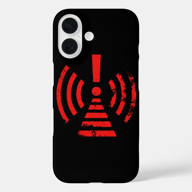 Funda iPhone 16 Retro Keep Back Energy Warning Symbol (Reverso )
