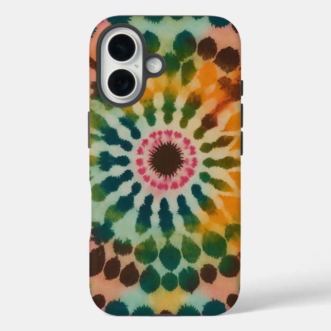 Funda iPhone 16 Retro Mandala Tie Dye (Reverso )