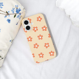 Funda iPhone 16 Retro Peach Floral Whimsical Preppy Primavera Hipp