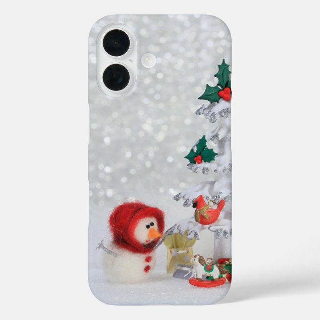 Funda iPhone 16 retro stop motion style christmas (Reverso )