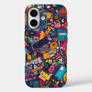 Funda iPhone 16 Retro Tech Chaos Urbanos Calle de arte Caso de tel
