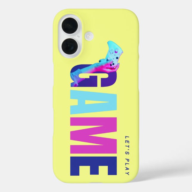 Funda iPhone 16 Retro Y2K Tech Synthwave Cyberpunk Gamer Yellow (Reverso )