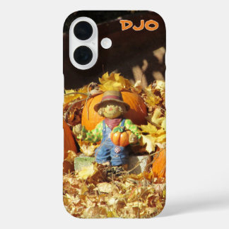 Funda iPhone 16 Rey asustado en su trono de calabaza