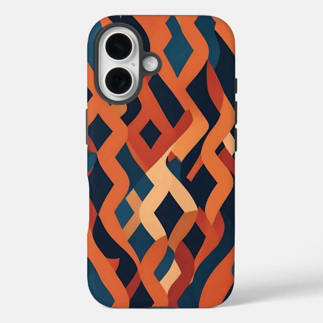 Funda iPhone 16 Rhythmic Pattern inspired by Carpet Weaving (Reverso )