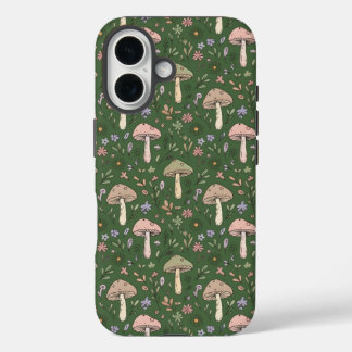 Funda iPhone 16 Rico Verde Esmeralda Hongos Tono de Joyería Sin Co