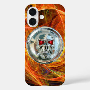 Funda iPhone 16 RIDERS Naranja Rasgos Fractales Amarillos