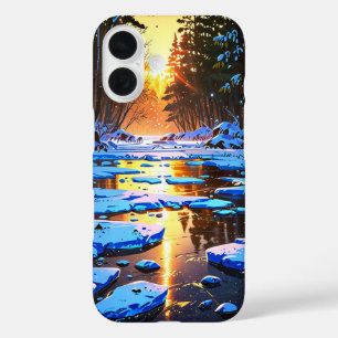 Funda iPhone 16 Río de invierno congelado