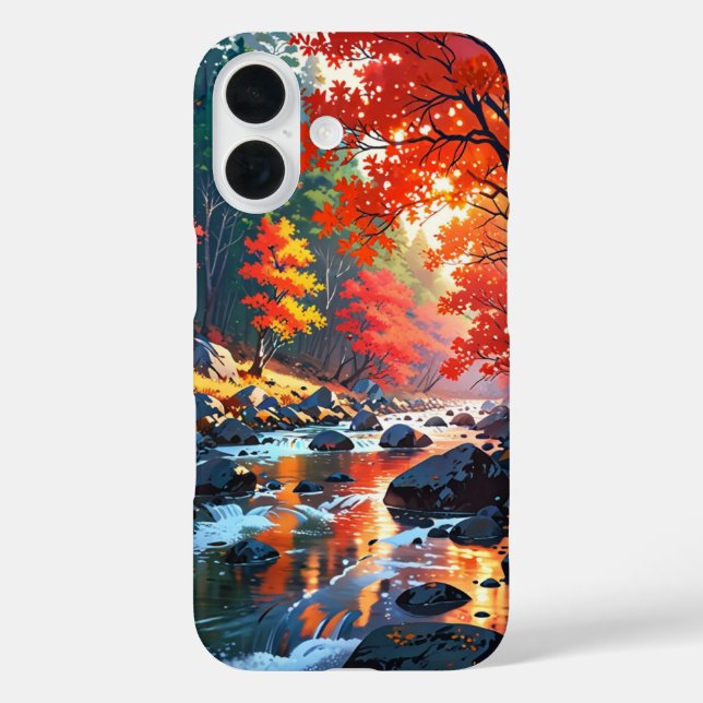 Funda iPhone 16 Río de la Montaña del Otoño (Reverso )