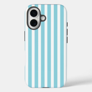 Funda iPhone 16 Robin Egg Blue and White Strike